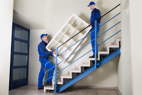 Well-organized mobile self storage container used for Haroldwood storage needs